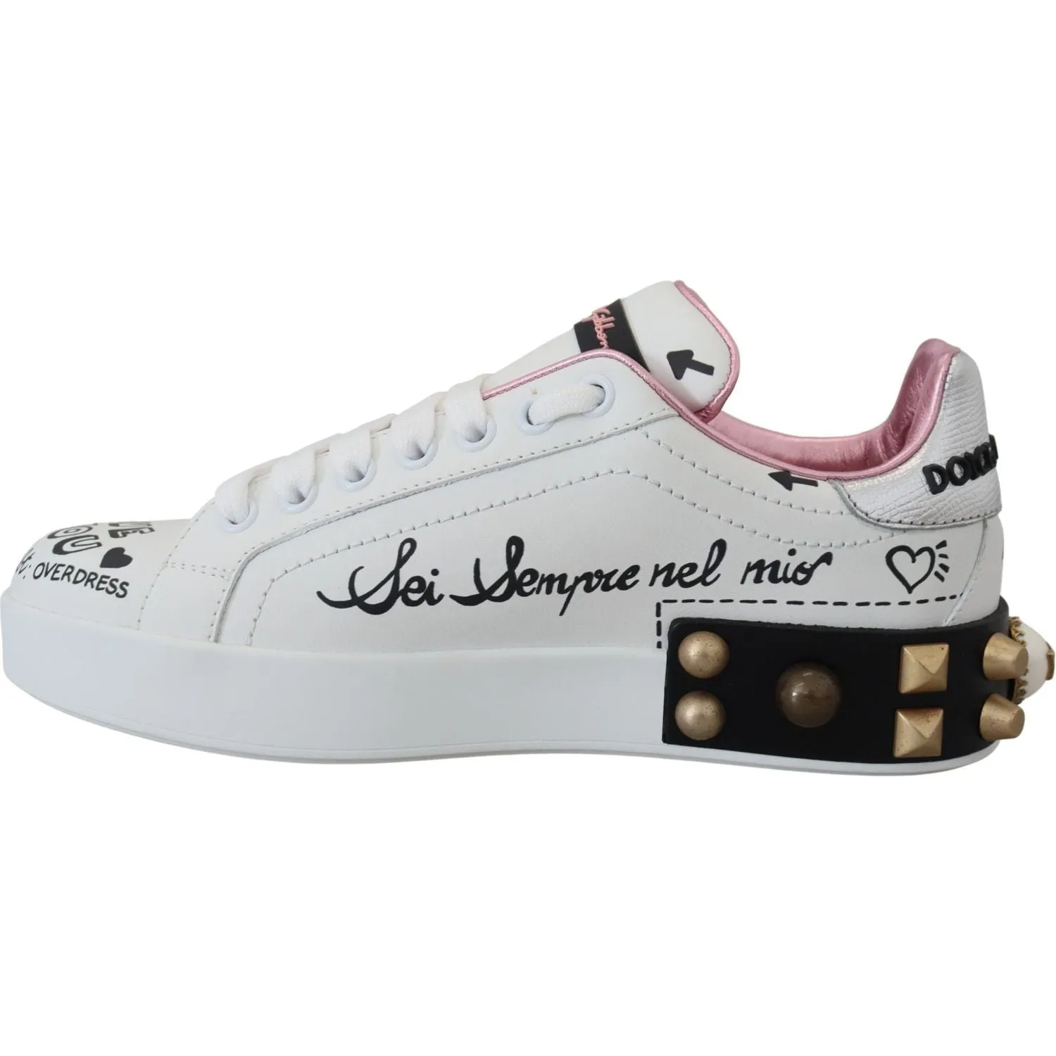 Dolce & Gabbana Queen Crown Chic Leather Sneakers