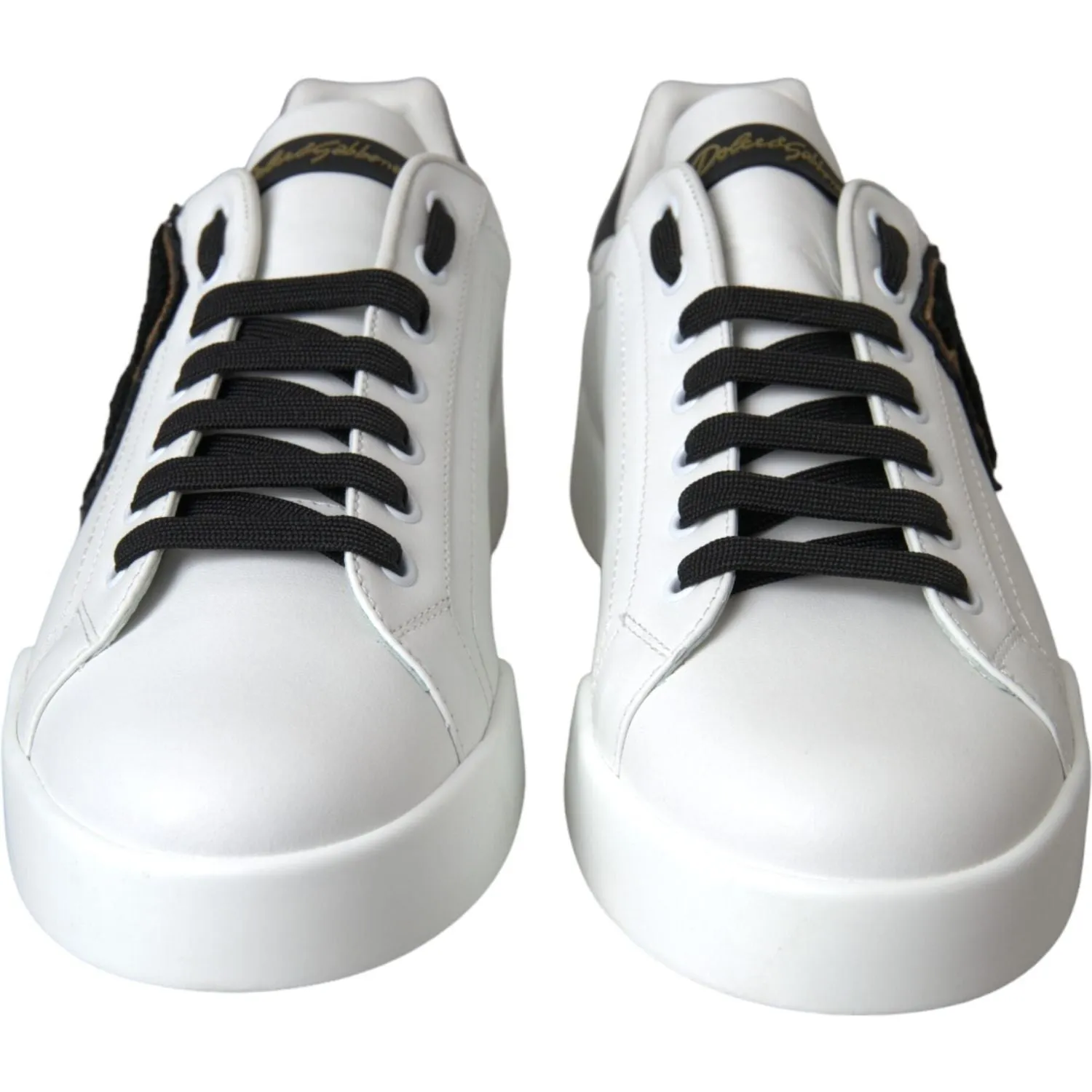 Dolce & Gabbana White Leather DG Logo Casual Low Top Sneakers Shoes