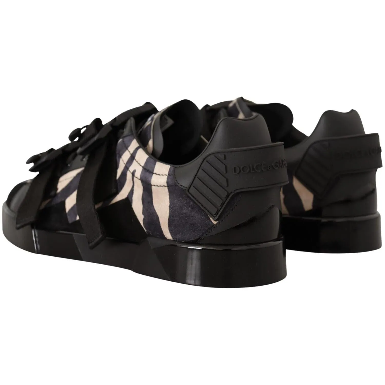 Dolce & Gabbana Zebra Suede Low Top Fashion Sneakers