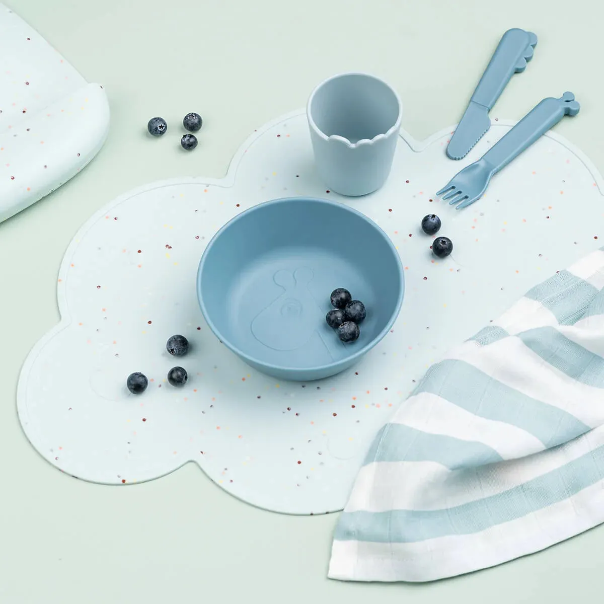 Done by Deer, Silicone Placemat Confetti, Blue