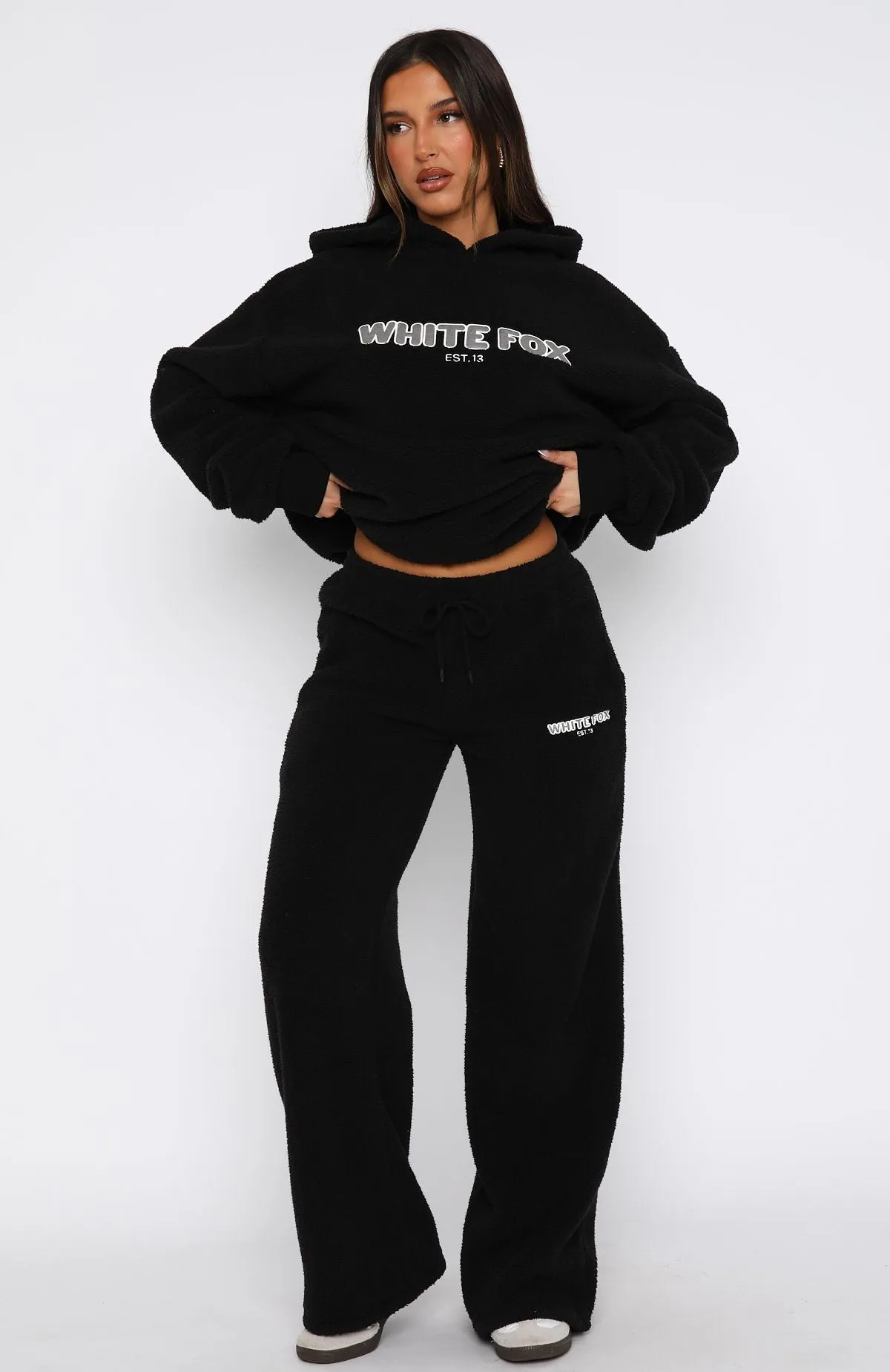 Don't Lose Me Wide Leg Sweatpants Black