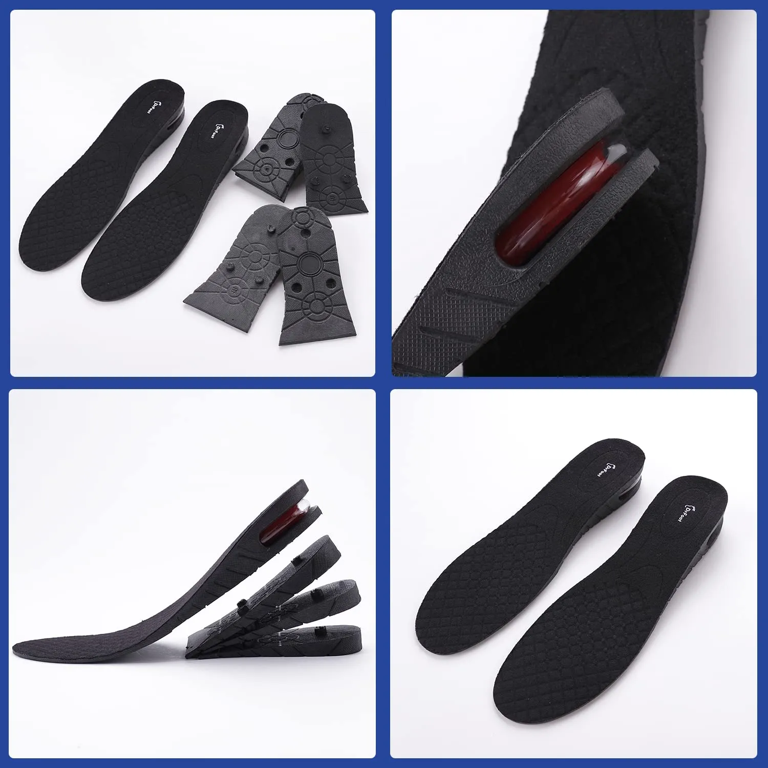 Dr Foot | Insole for Shoes Men | Insole for Shoes Women | Height Increase Insole | Shoe Insole | Silicone Insole | Shoe Cushion Insole for Men | Gel Insole | Air Cushion | Trimmable | Black - 1 Pair