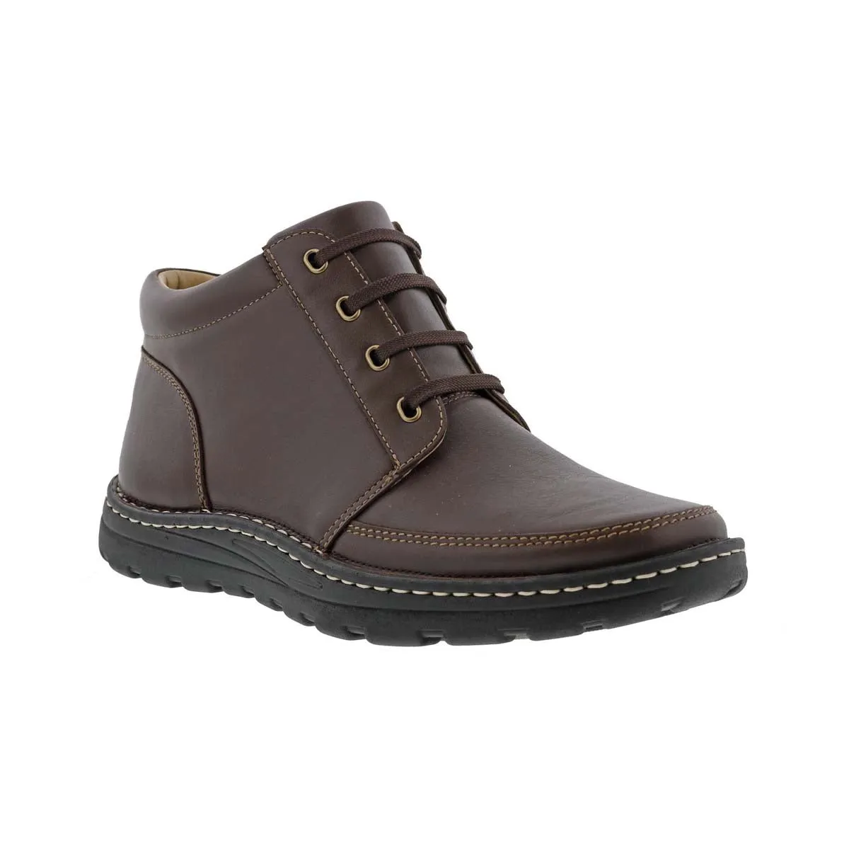 Drew Trevino Men Ankle Boot In Brown Leather