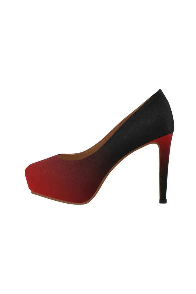 Fade Red to Black Women's High Heels