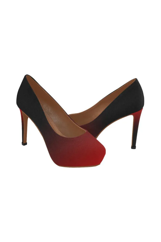 Fade Red to Black Women's High Heels