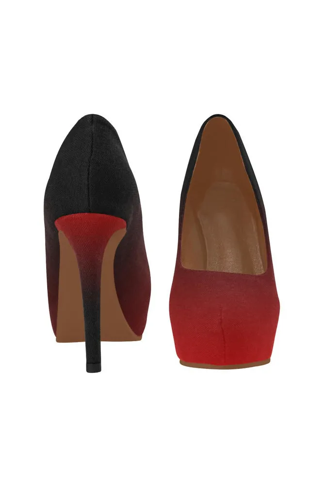 Fade Red to Black Women's High Heels