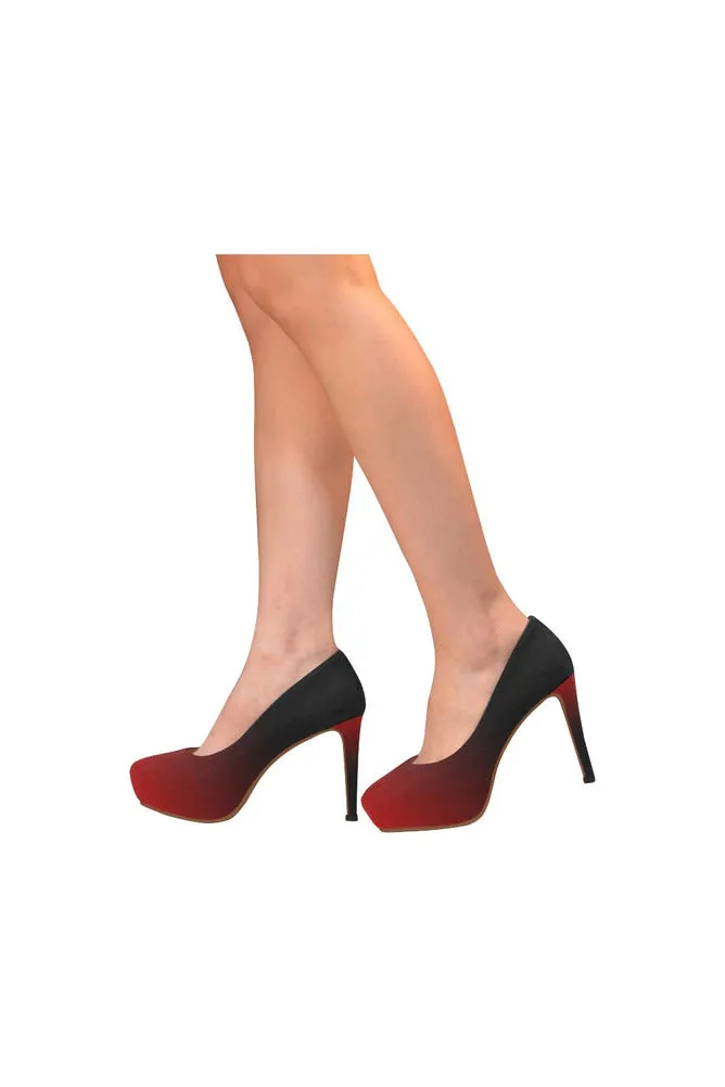 Fade Red to Black Women's High Heels