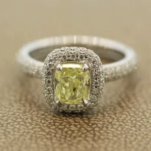 Fancy Yellow Diamond Gold Eternity Engagement Ring