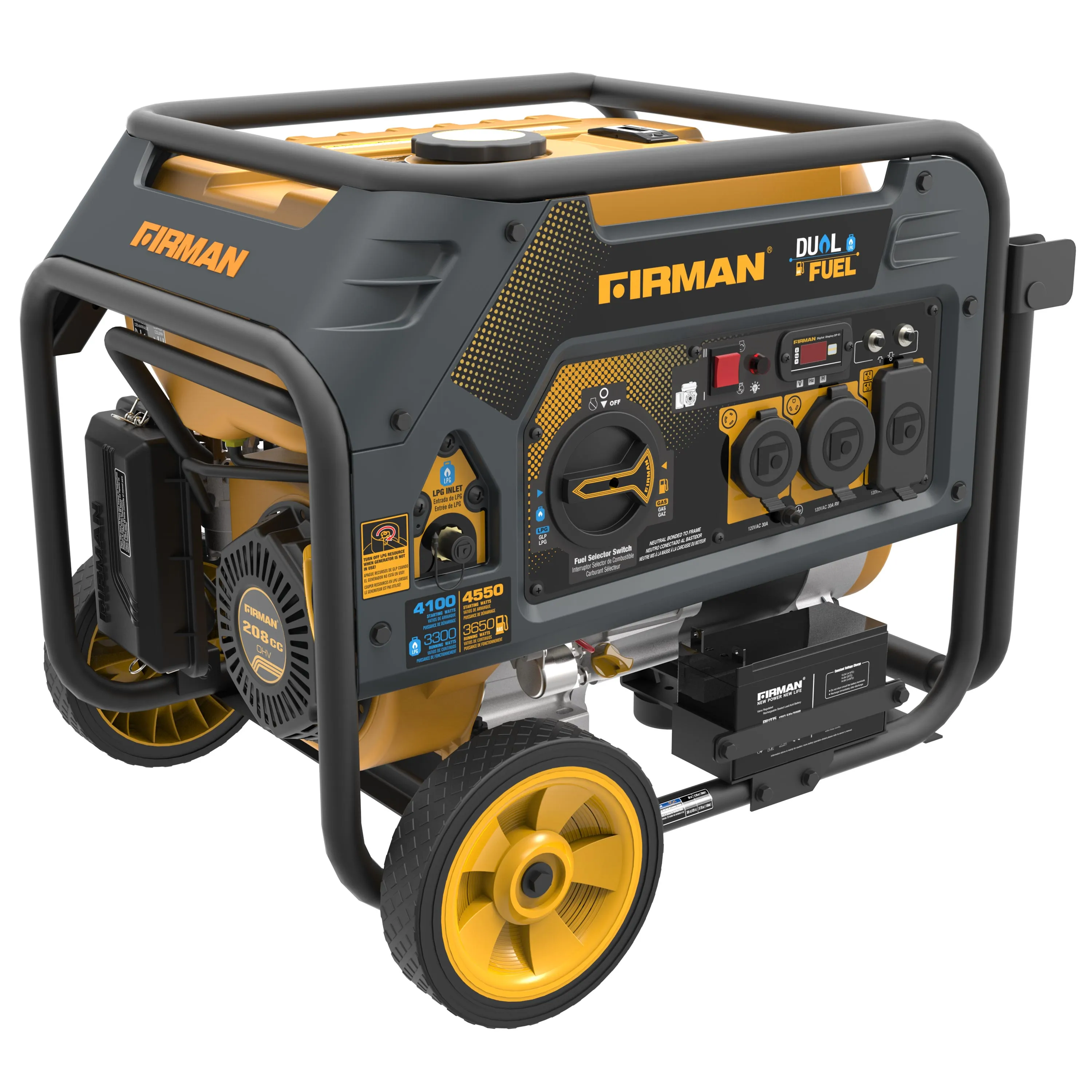 FIRMAN H03651 4550/3650 Watt Dual Fuel Electric Start Generator, cETL