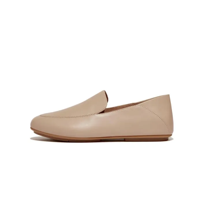 Fitflop Women Allegro Crush-Back Leather Loafers |GK6-A94| Latte Beige