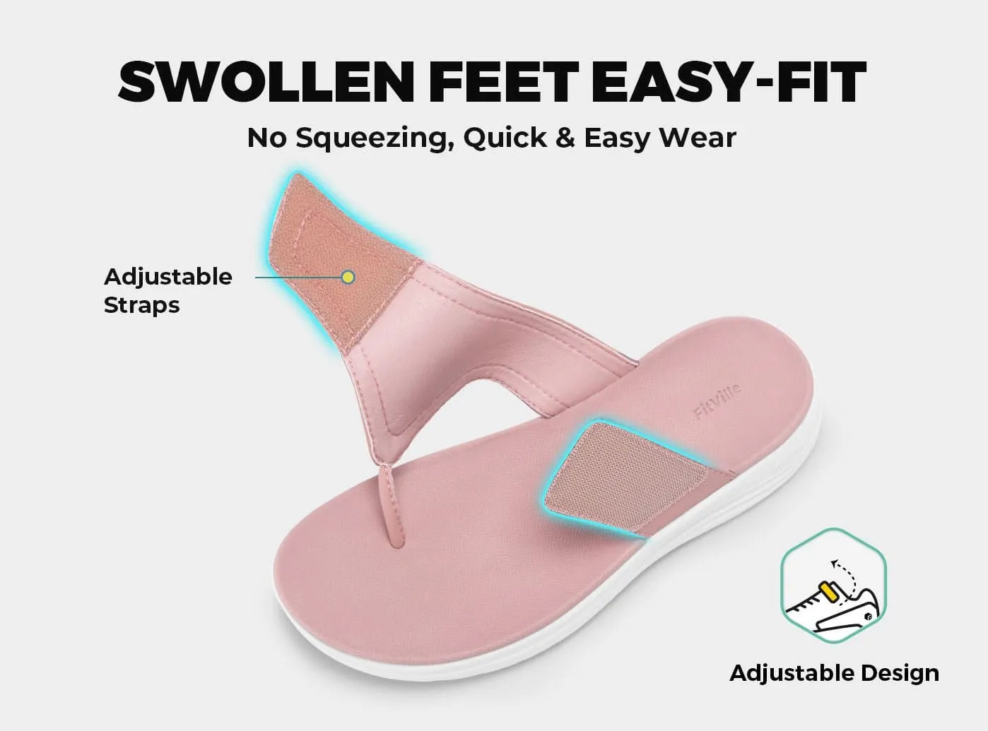 FitVille Women's Queenesque Flip Flop V1