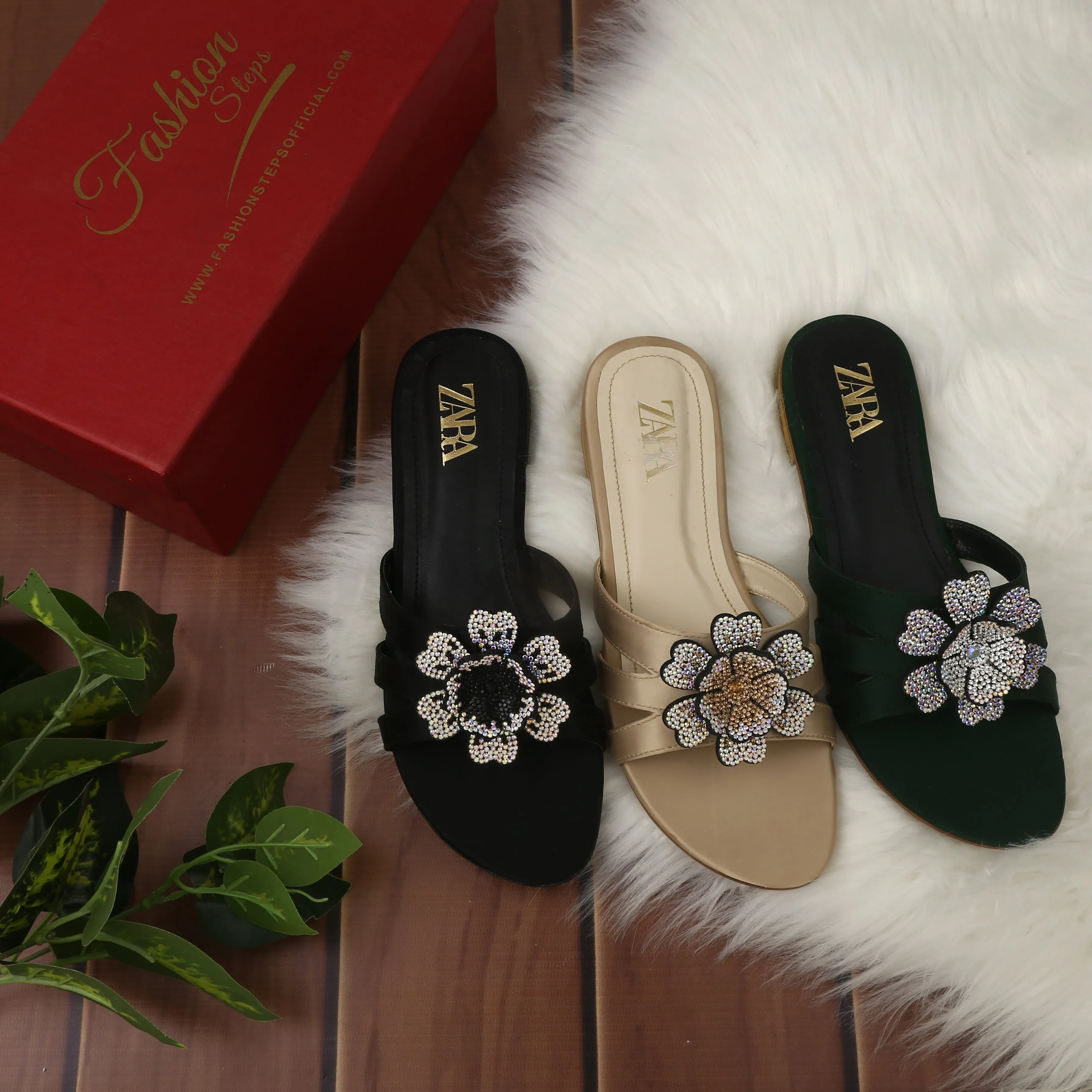 Flower Flats (Beige)