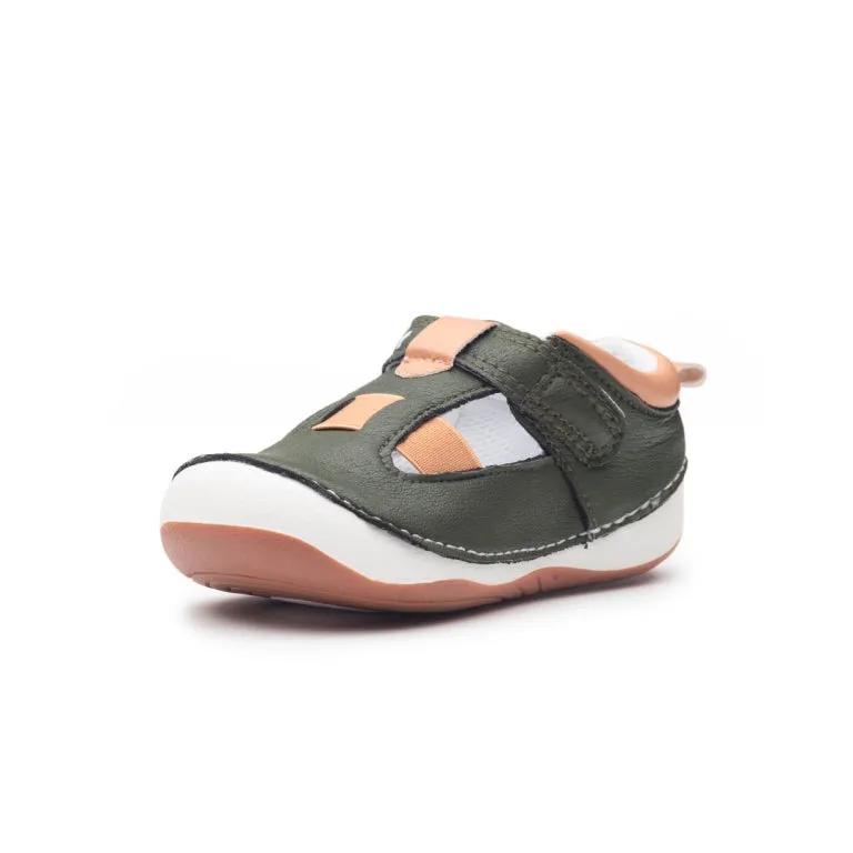 FORREST green and tan baby and toddler unisex sandals