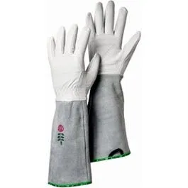 Garden Rose Work Gloves, Off White Goatskin, Ladies' M