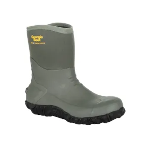 Georgia Mens Green Rubber 10in Waterproof Work Boots