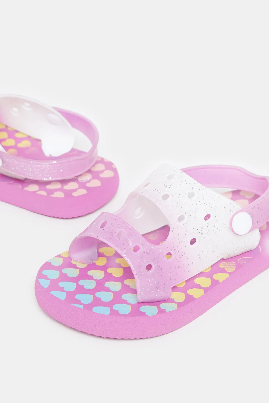 Girls Fuchsia Embellished Backstrap Slide