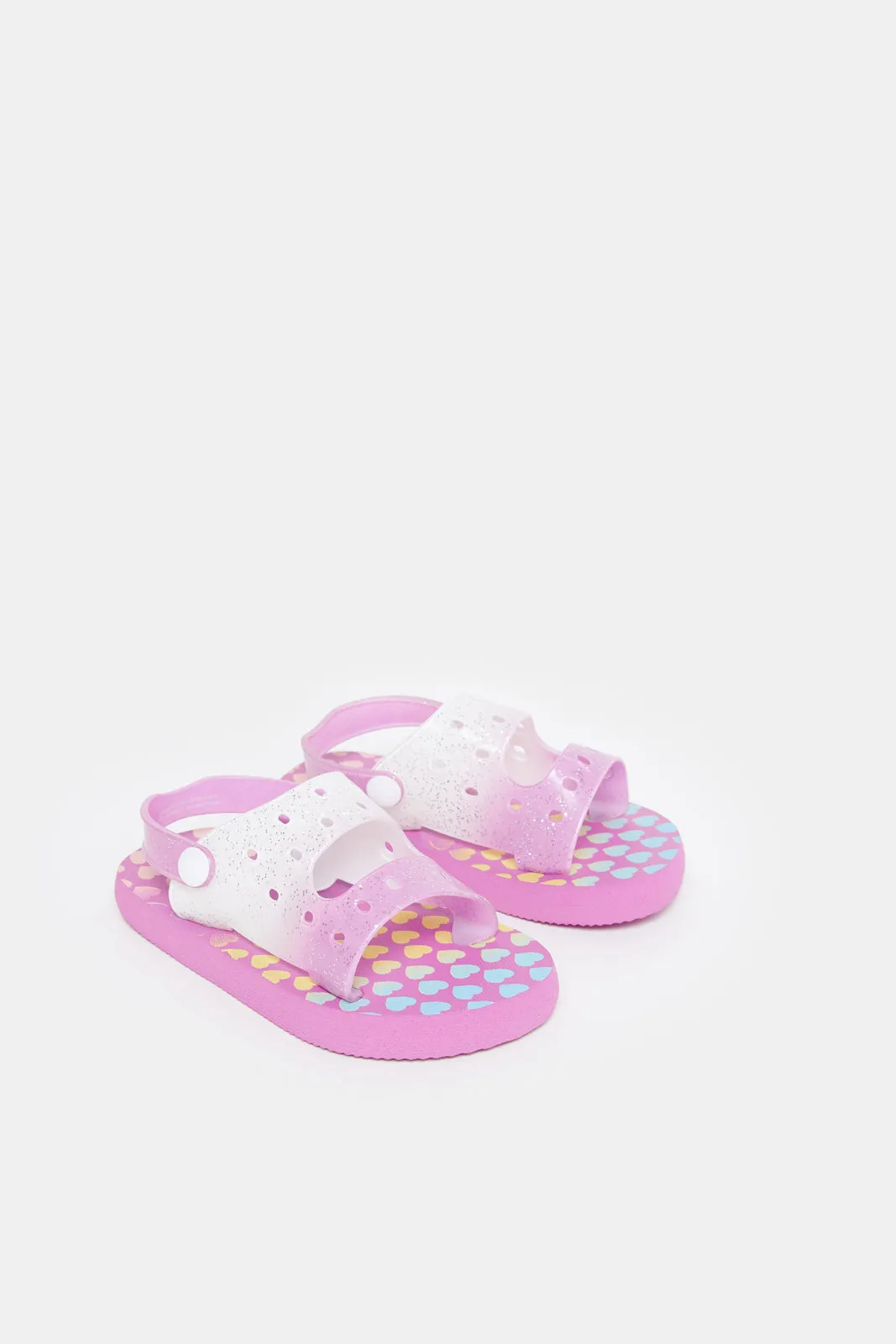 Girls Fuchsia Embellished Backstrap Slide