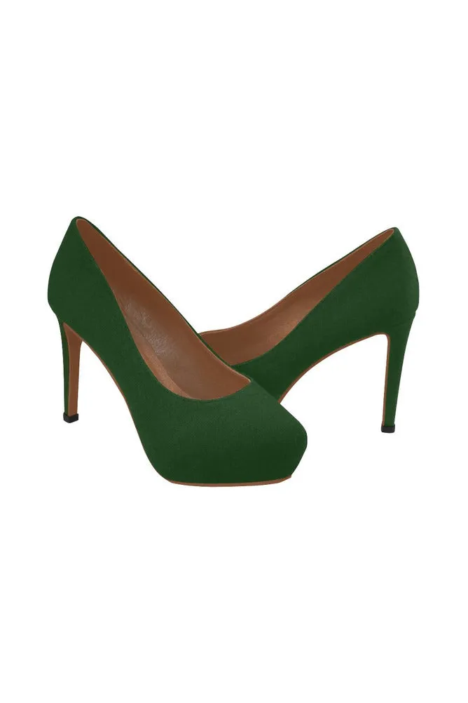 Go Solid Green Women's High Heels