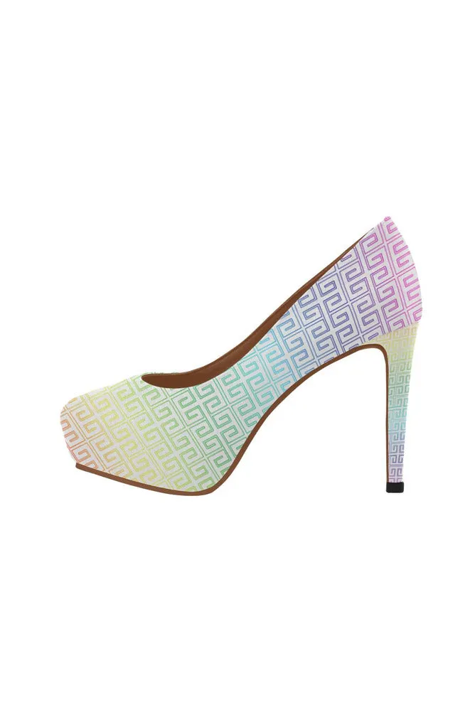 Greek Key Rainbow Women's High Heels