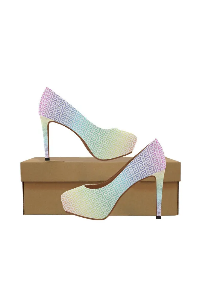 Greek Key Rainbow Women's High Heels