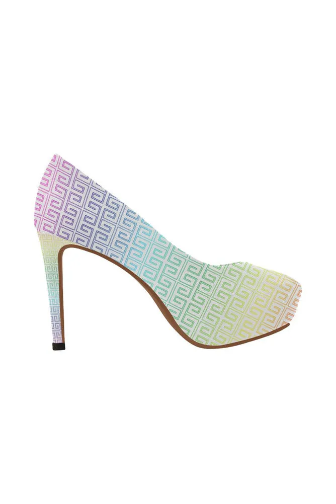 Greek Key Rainbow Women's High Heels