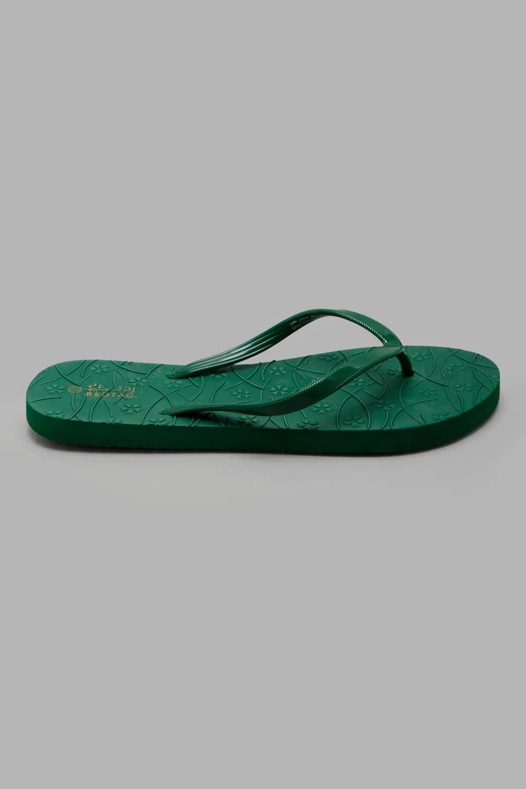 Green Embossed Flip Flop For Women