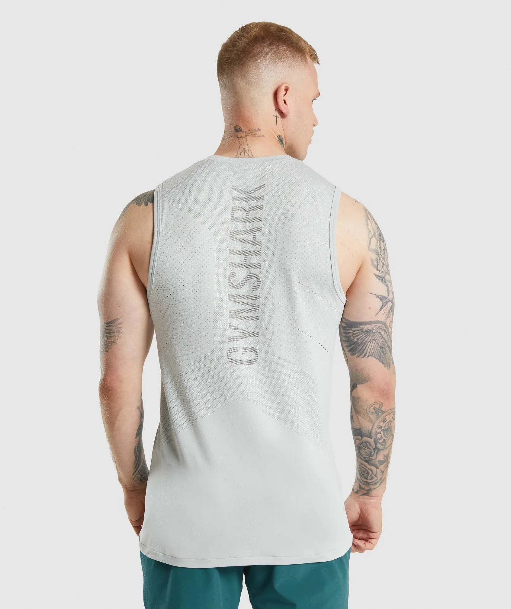 Gymshark Apex Tank - Light Grey/Charcoal