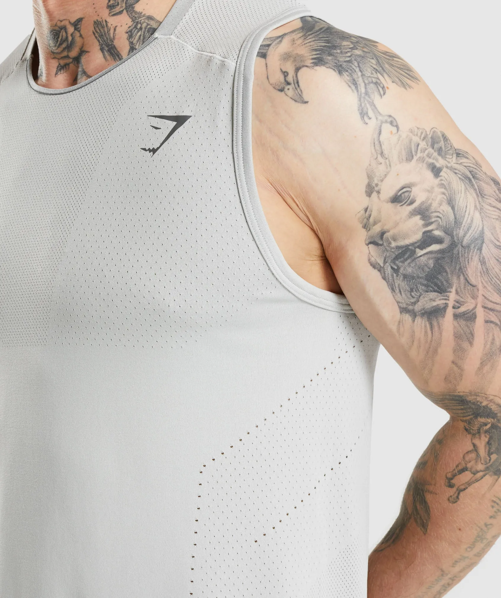 Gymshark Apex Tank - Light Grey/Charcoal