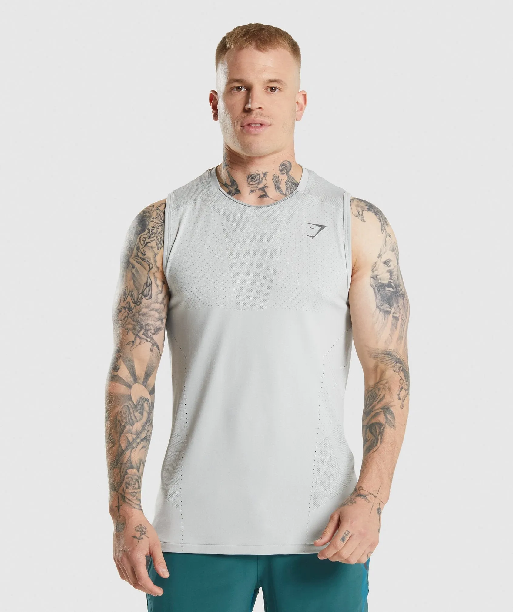 Gymshark Apex Tank - Light Grey/Charcoal