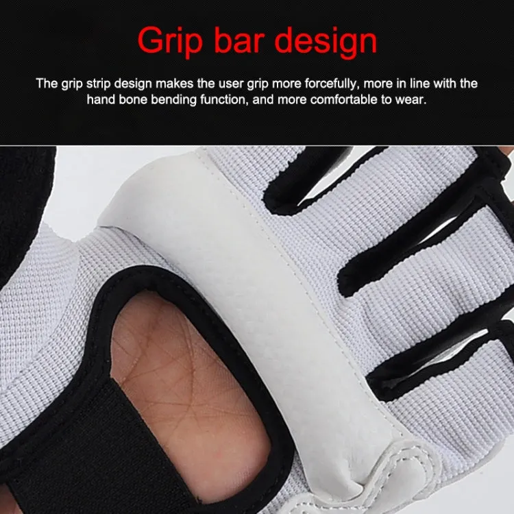 Half Fingers Adults Sandbag Training Boxing Gloves PU Leather Fitness Sparring Taekwondo Gloves, SIZE:S