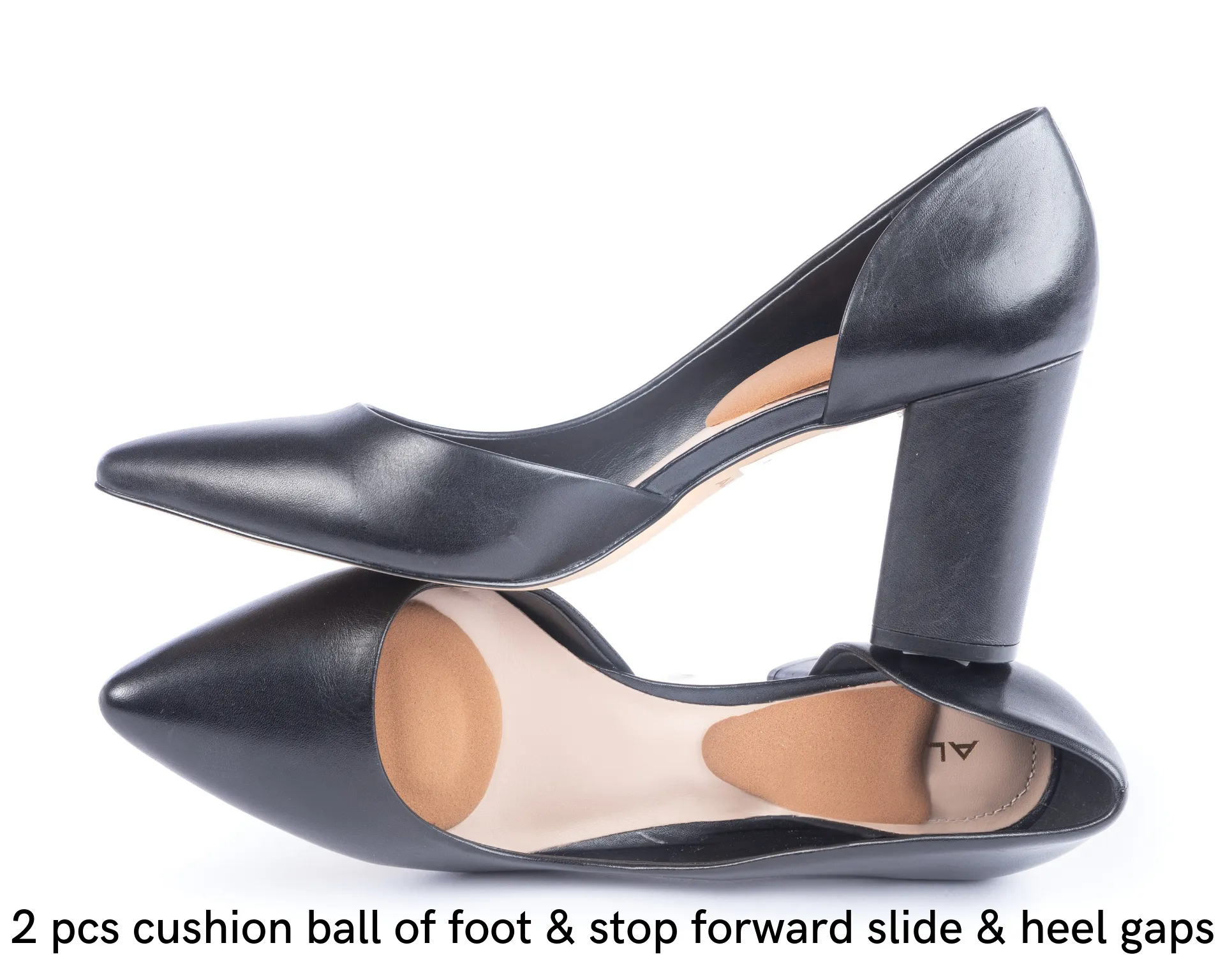 High Heel Shoe Inserts 2"  heels, Rebounding Soft Polyurethane, Ergonomic Toe Grips, Hand Finished