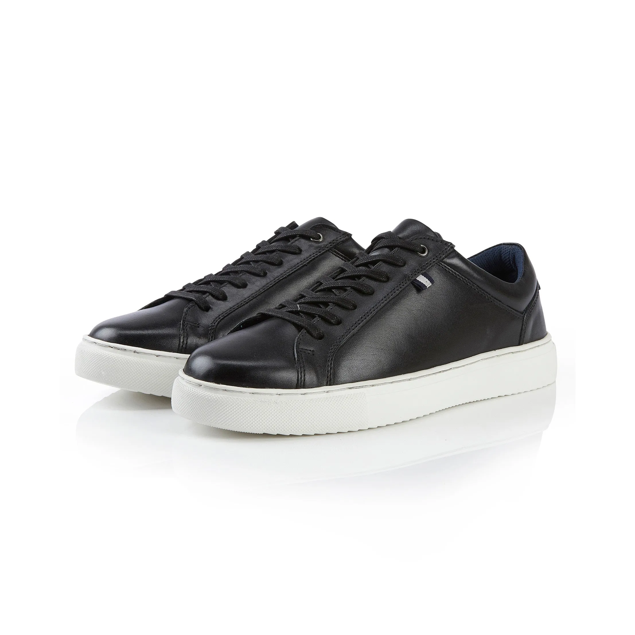 Holden Leather Cup Sole Trainer - Black