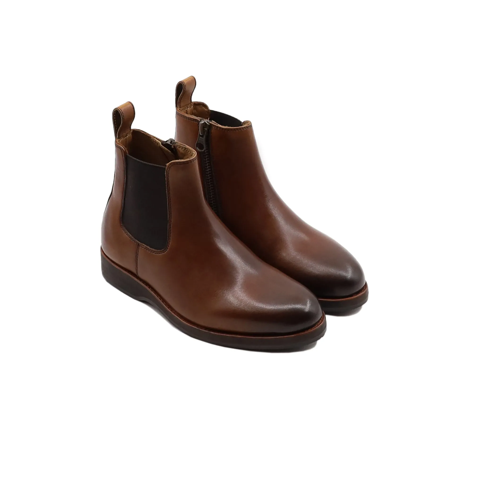 Huriyya - Kid's Brown Patina Calf Leather Chelsea Boot (5-12 Years Old)