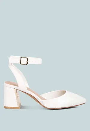 Hyatt Metallic Sling Block Heel Sandals