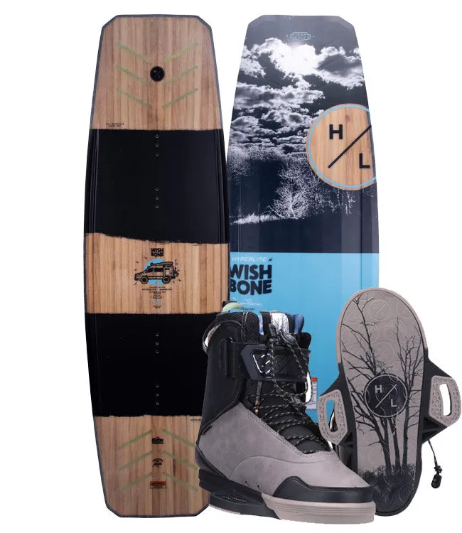 Hyperlite Wishbone Wakeboard Package with Defacto Boots (2022)