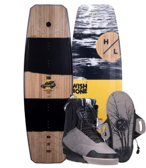 Hyperlite Wishbone Wakeboard Package with Defacto Boots (2022)