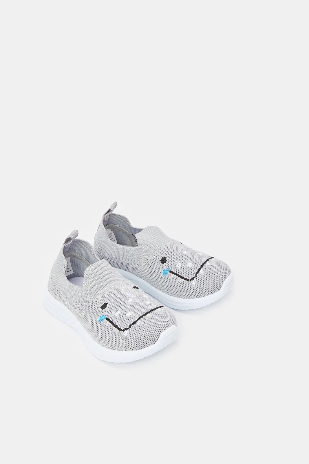 Infant Boys Grey Knitted Pump