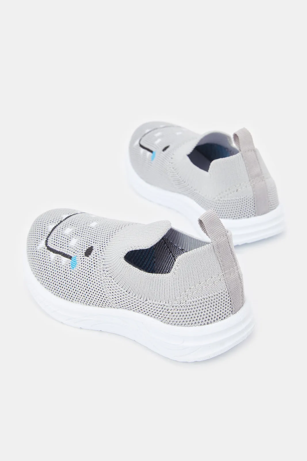 Infant Boys Grey Knitted Pump