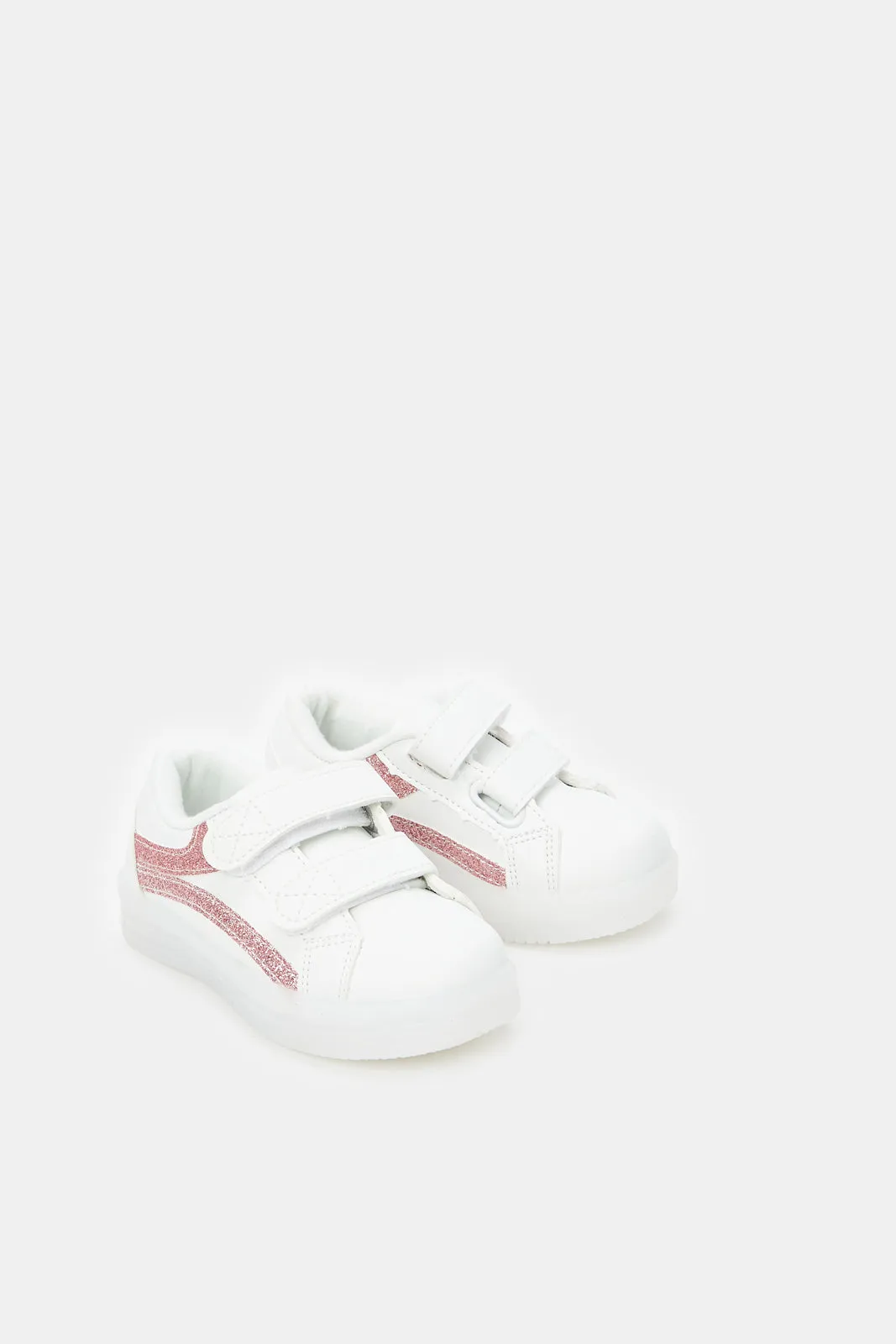 Infant Girls White Double Strap Sneaker