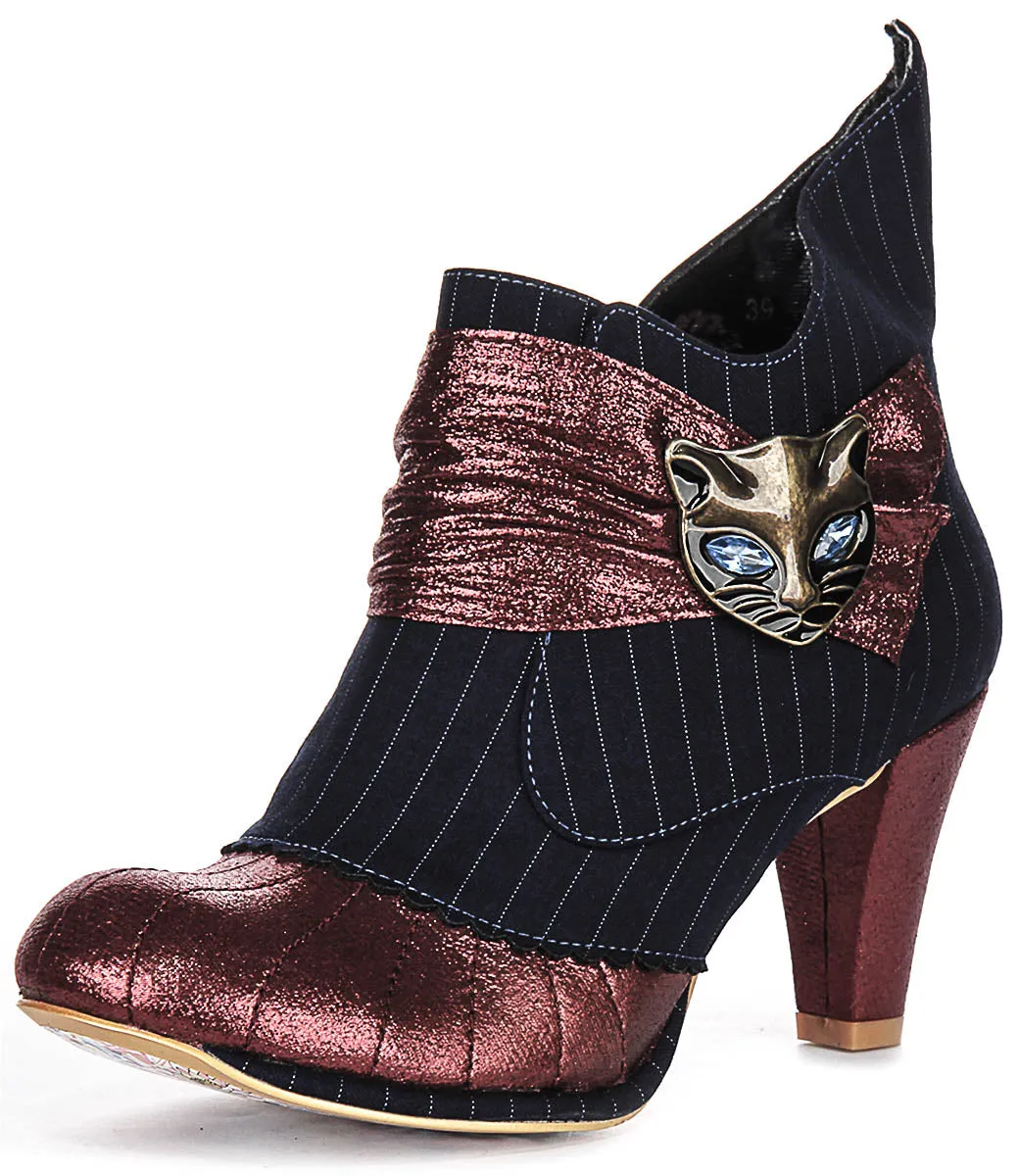 Irregular Choice Miaow In Navy Red For Women