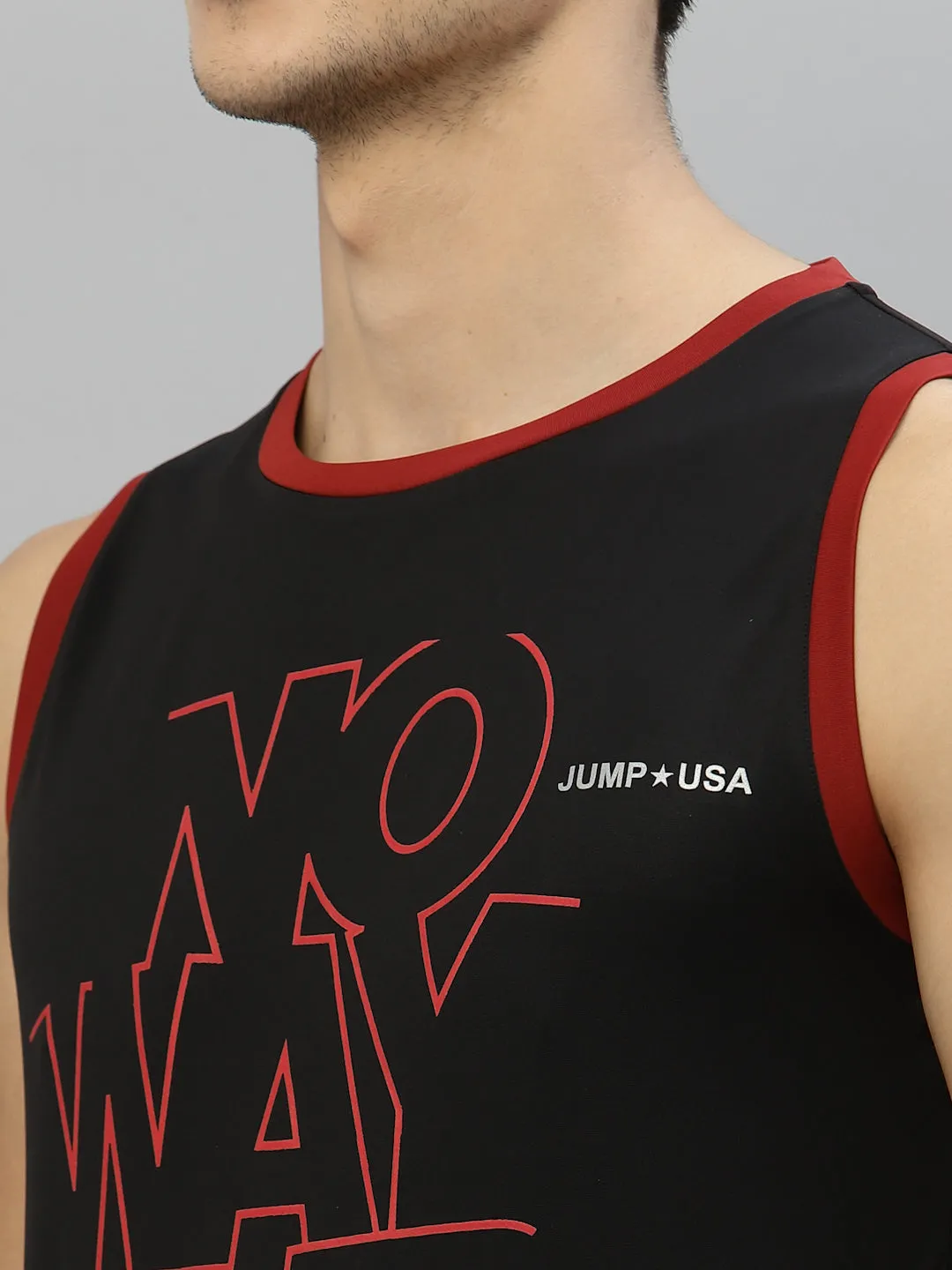 JUMP USA Men Printed Polyester Sleeveless Tank T-shirt