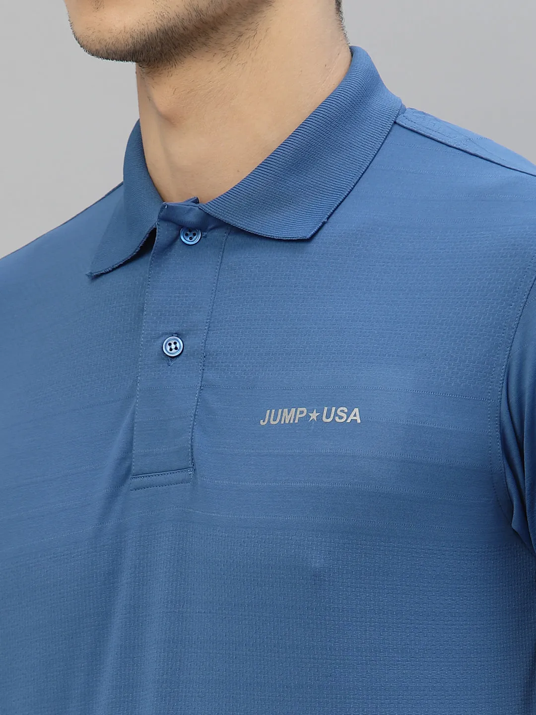 JUMP USA Men Solid Polo Collar Sports  T-Shirt