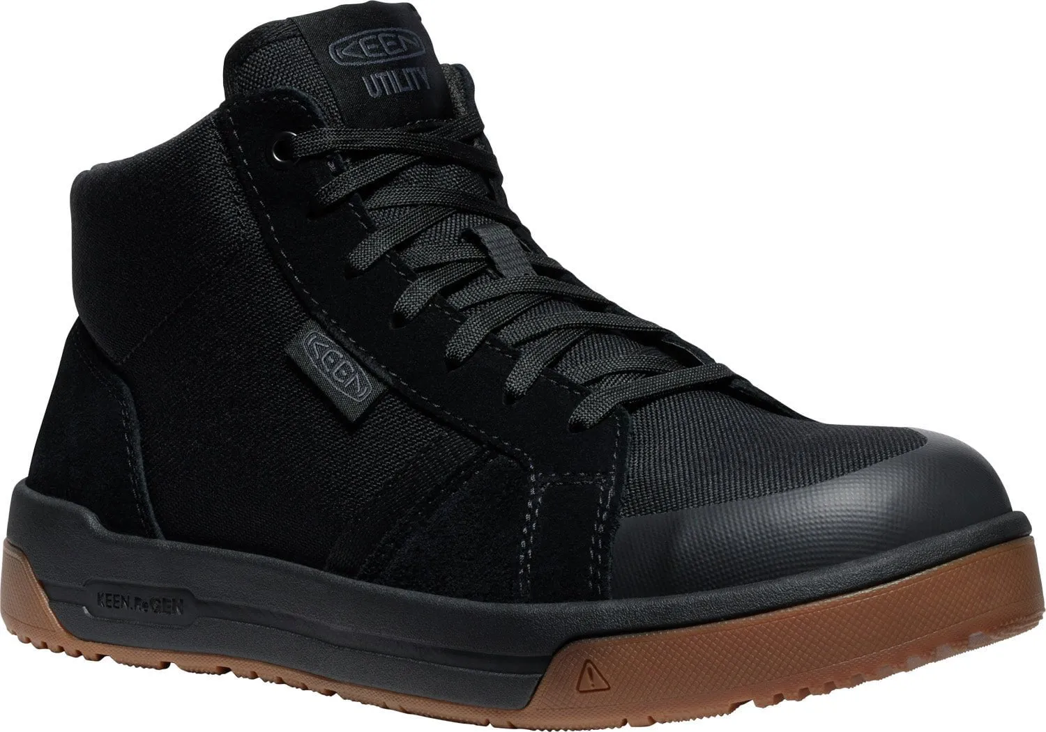 Keen Utility Mens Kenton Mid CT Black/Gum Canvas Work Boots