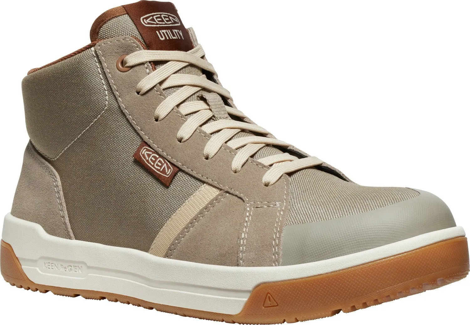 Keen Utility Mens Kenton Mid CT Brindle/Gum Canvas Work Boots