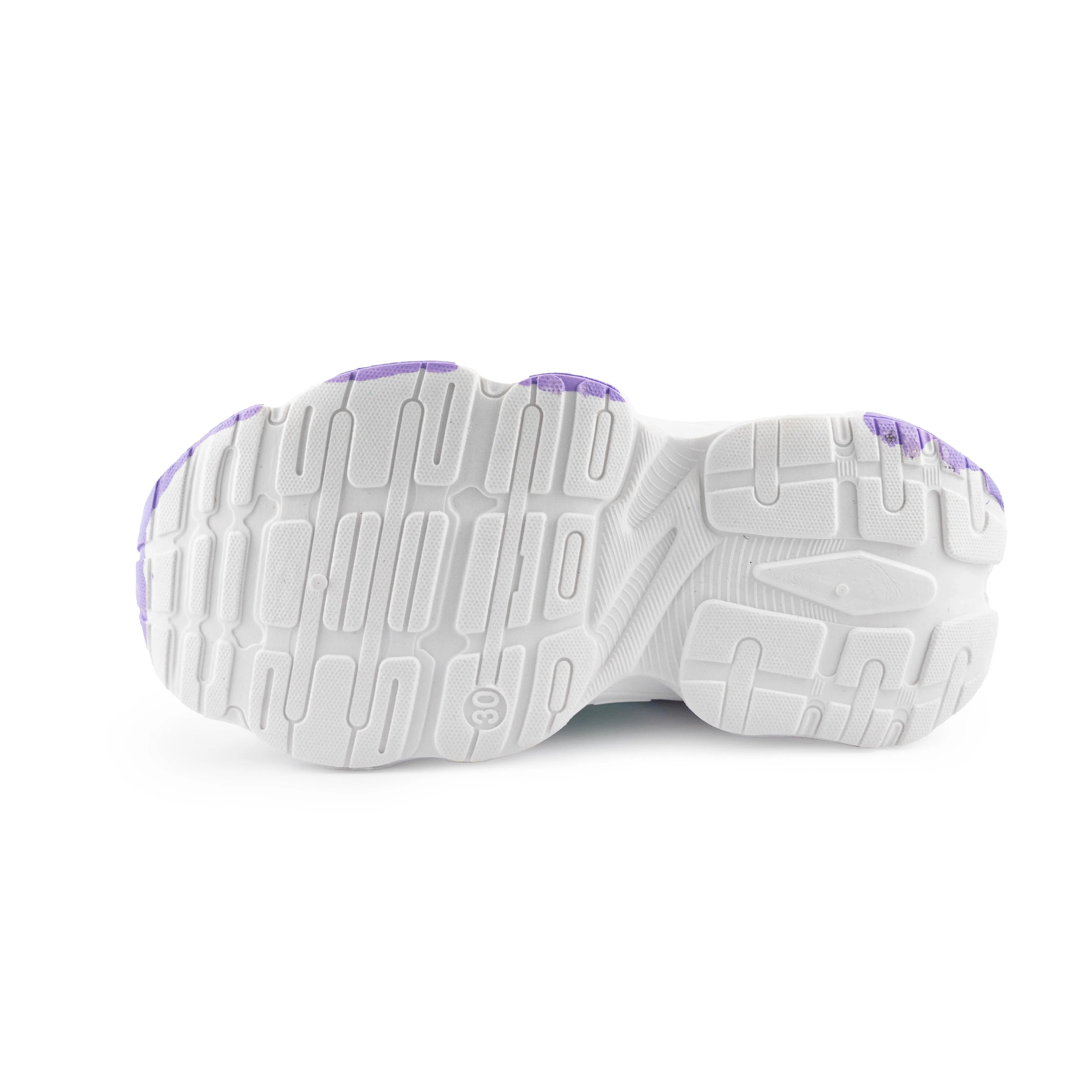 Kid's Rotary buckle Sneakers - Purple/White