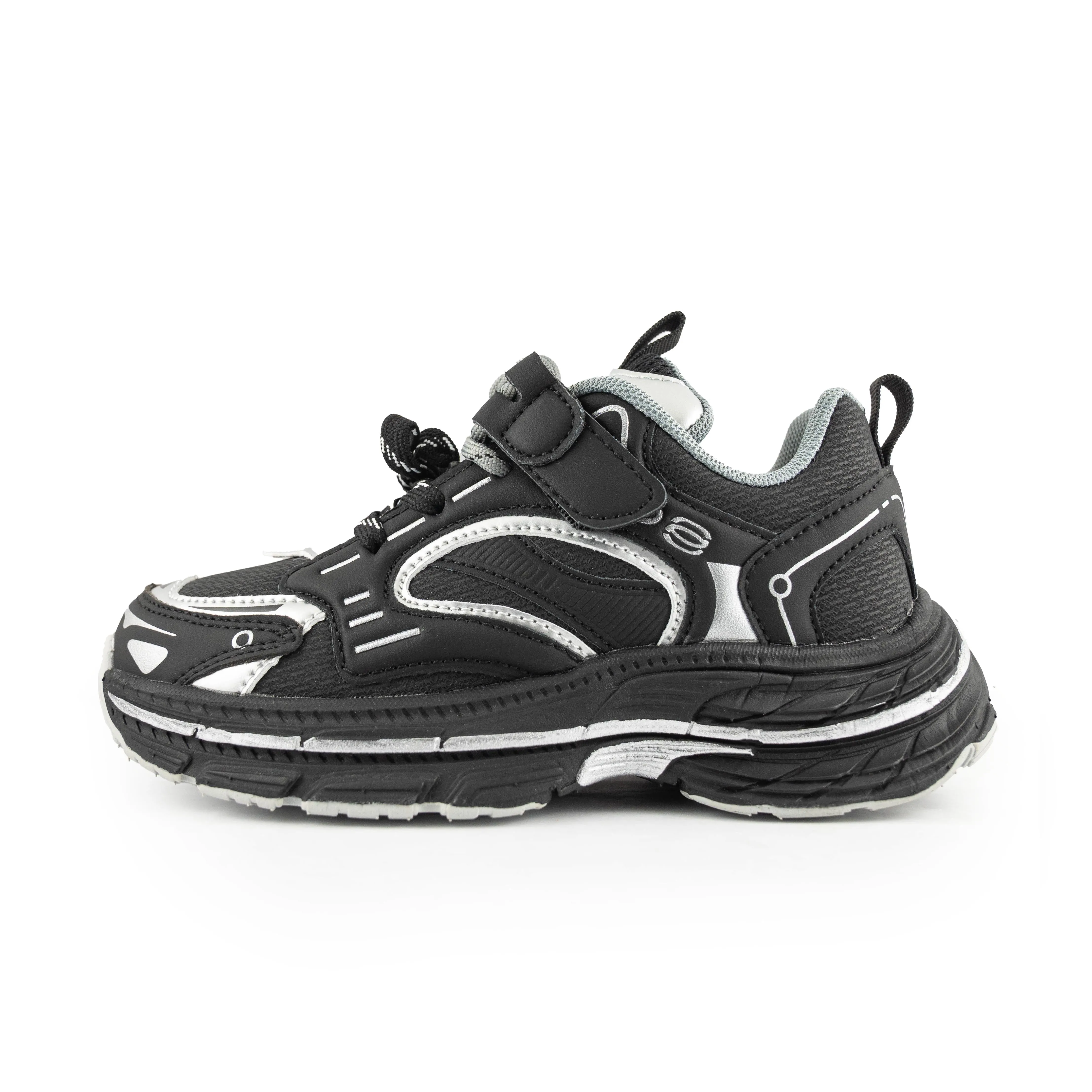 Kid's/Youth Unisex Sneakers - 7112 Black Sliver