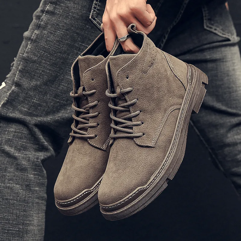 kkboxly kkboxly Men Retro Simple Microfiber Leather Non-Slip Casual Tooling Ankle Boots - Elegant Style Meets Comfort