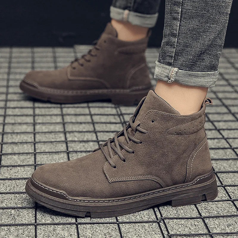 kkboxly kkboxly Men Retro Simple Microfiber Leather Non-Slip Casual Tooling Ankle Boots - Elegant Style Meets Comfort