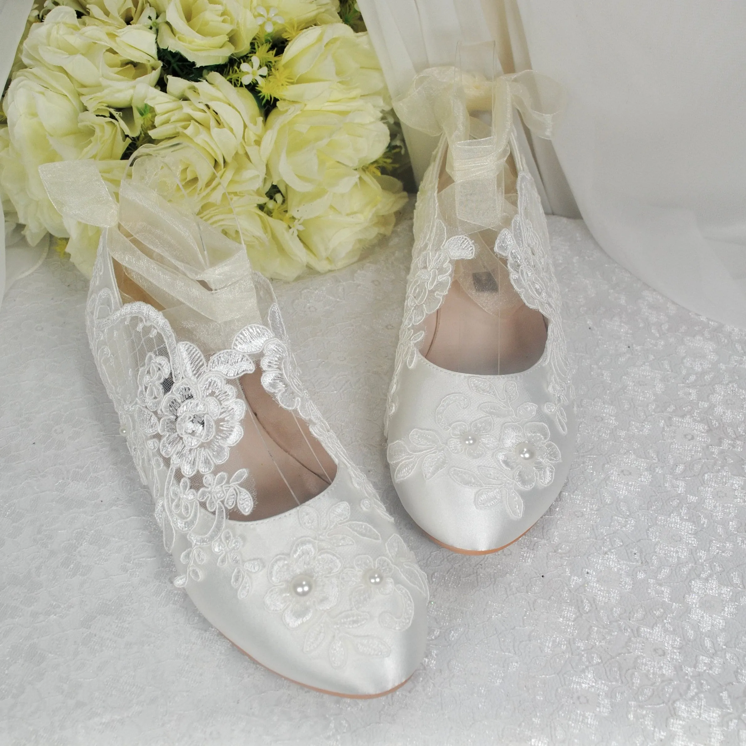 Lace Bridal Shoes Size UK7/US9.5