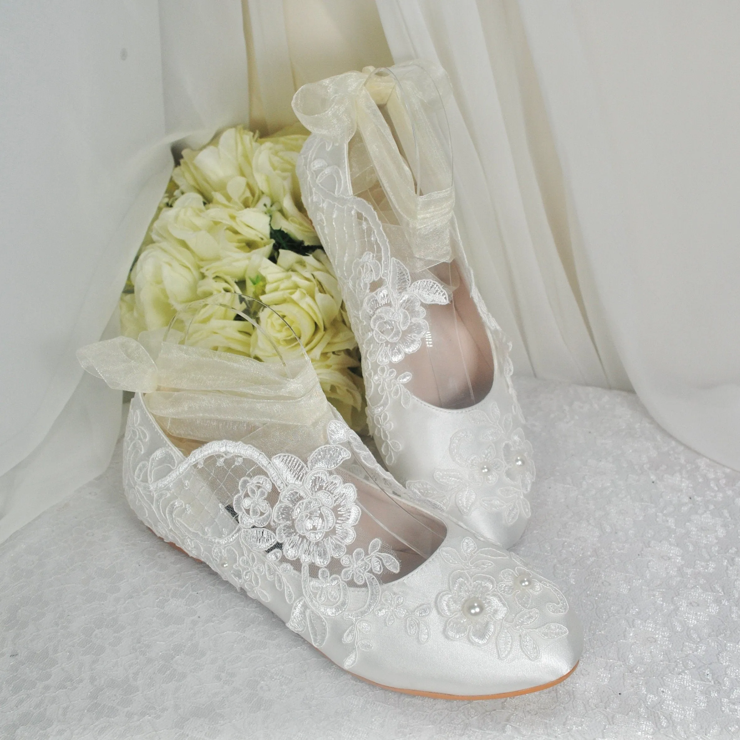 Lace Bridal Shoes Size UK7/US9.5